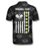 Max Corner Personalized Name and Team name US Flag Cracked Pickleball 3D Polo Shirt