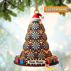 Maxcorners Custom Dart Board Xmas Ornament for Christmas Tree 2024, Dart Board Hanging Xmas Tree Decoration