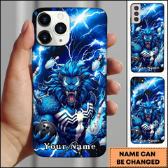 Maxcorners Bowling Phonecase Thunder Wolf Blue Lightning Personalized Name 3D Phone Case