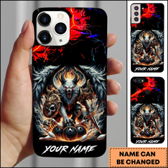 Maxcorners Bowling Phonecase Dark Fantasy Wolf Bowling Personalized Name 3D Phone Case