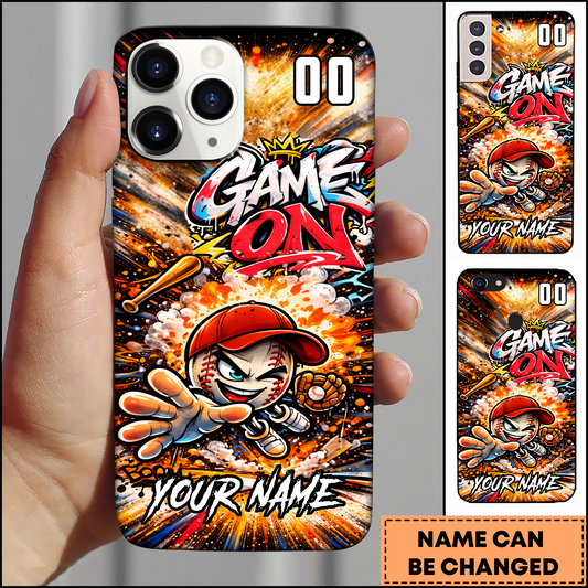 Maxcorners Baseball Game On Explosion Cartoon Player Personalized 3D Phone Case