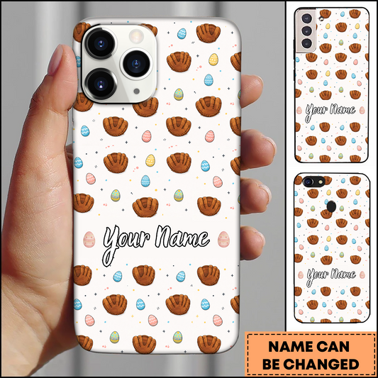 Maxcorners Baseball Glove & Easter Eggs Pattern Personalized 3D Phone Case