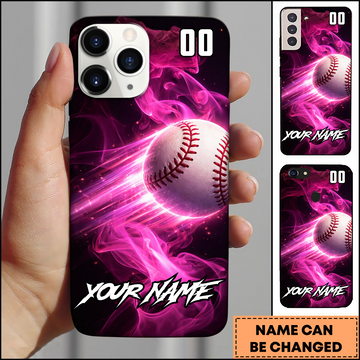 Maxcorners Baseball Motion Pink Smoke Speed Burst Dark Personalized 3D Phone Case