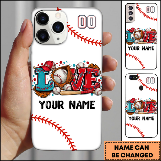 Maxcorners Baseball Love Baseball Equipment Personalized 3D Phone Case