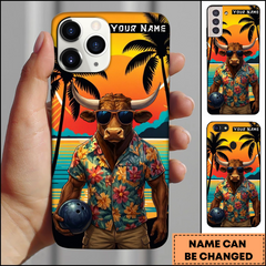 Maxcorners Tropical Bull Hawaiian Bowling Personalized 3D Phone Case