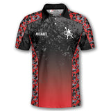 Max Corner Personalized Name and Team name Gradient Red Camouflage Pickleball 3D Polo Shirt