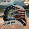Maxcorners Patriotic American Flag Hooked On Freedom Customized Name Fishing Cap