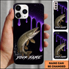 Maxcorners Neon Purple Drip Effect Custom Name Fishing Phone Case