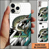 Maxcorners Fishing Phone Case Hexagon Honeycomb Pattern Custom Name Phone Case
