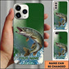 Maxcorners Fishing Phone Case Gradient Mesh Background Custom Name Phone Case