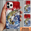 Maxcorners Fishing Phone Case Patriotic Flag Water Splash Custom Name Phone Case