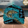 Maxcorners Aqua Lightning Splash Custom Name Fishing Cap