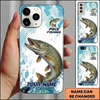 Maxcorners Fishing Phone Case Halftone Dot Background Custom Name Phone Case