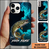 Maxcorners Vibrant Dark Ocean Design Custom Name Fishing Phone Case
