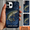Maxcorners Futuristic Cyber Grid Art Custom Name Fishing Phone Case