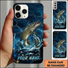 Maxcorners Futuristic Hexagon Water Splash Custom Name Fishing Phone Case