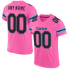 Maxcorners Custom Pink Black-Light Blue Mesh Authentic Football Jersey LM2605