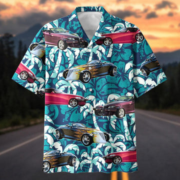 Maxcorners Personalized Plymouth Prowler Car Retro Open Wheel Roadster Tropical Teal Hawaiian Shirt