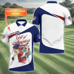 Maxcorners Trump Golf Of America Custom Men's Golf Polo Shirt, Golfing Apparel, Gift For Golfers LM0509