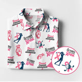 Breast Cancer Golf Shirt, In October We Wear Pink Shirts, Pattern Golf Polos For Women's