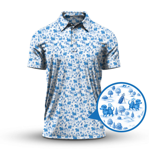 Maxcorners Dachshund Golf Shirt For Golfer, Pattern Golf Shirt, Dog Golf Shirt, Funny Golf Shirt For Men
