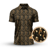 Maxcorners Dog Pattern Golf Shirt For Men, German Shepherd Golf Shirt, Crazy Golf Shirts For Golfer