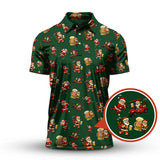Maxcorners Funny Christmas Golf Shirt For Men, Pattern Golf Shirt , Golf And Beer Shirt For Golfer