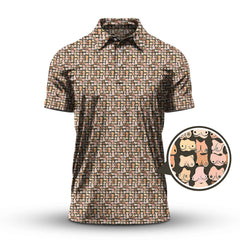 Maxcorners Funny Golf Shirt,  Boob Pattern Golf Polos for Men, Crazy Golf Shirts