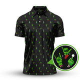 Maxcorners Halloween Golf Shirt, Horror Pattern Golf Shirt, Crazy Golf Shirt For Men