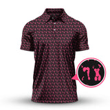 Maxcorners Body Art Pattern Golf Polos, Funny Golf Shirt, Crazy Golf Shirts For Men