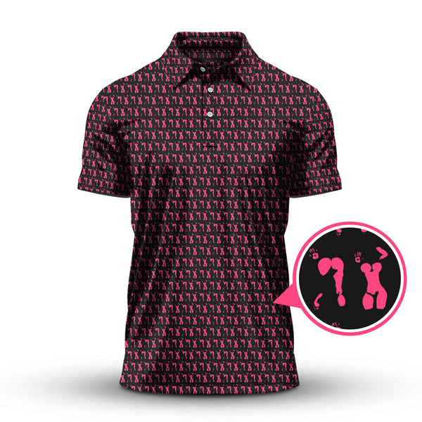 Maxcorners Body Art Pattern Golf Polos, Funny Golf Shirt, Crazy Golf Shirts For Men
