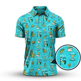 Maxcorners Golf And Margarita Pattern Shirts, Funny Cocktail Golf Polos For Women, Ladies Golf Shirt