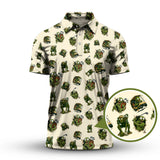 Maxcorners Halloween Golf Shirt For Golfer, Pattern Golf Shirt, Funny Zombie Golf Polo For Men