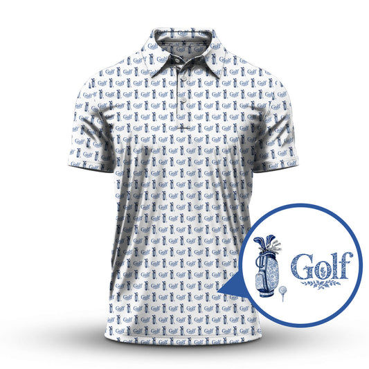 Maxcorners Pattern Golf Shirt, Toile De Jouy Shirt, Funny Golf Shirt For Men, Golf Gift For Golfer