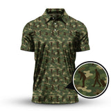 Maxcorners Camo Golf Shirt For Golfer, Camo Polo Shirt, Pattern Golf Shirt For Veteran, Golf Gift For Men