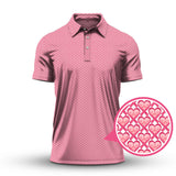 Maxcorners Breast Cancer Golf Shirt, Pink Pattern Golf Shirt, Funny Golf Shirt For Golfer
