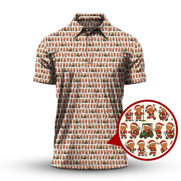 Maxcorners Funny Pattern Golf Shirt For Golfer, Christmas Golf Shirt, Golf Gift For Men