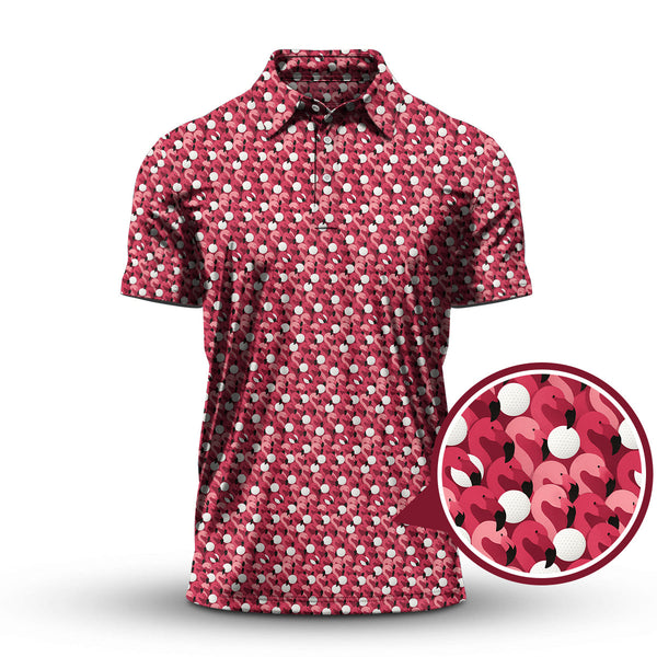 Maxcorners Flamingo Golf Shirt – Funny Pink Golf Shirt For Golfers - Pattern Golf Shirt