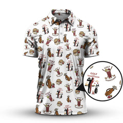 Maxcorners Transfusion Golf Shirt, Golf Transfusion Drink Pattern Polos, Men's Golf Shirts