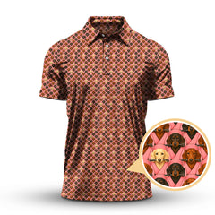 Maxcorners Pattern Golf Shirt For Dog Lovers, Dachshund Golf Shirt, Breast Cancer Golf Shirt, Funny Golf Shirt For Golfer