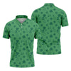 Maxcorners Leprechaun Hat Shamrock Beer Dark Green Seamless Pattern St. Patrick’s Day Golf Shirt, Golf Shirts For Men