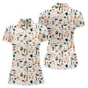 Maxcorners Golf Equipment Cart Ball Pattern Polo Shirt, Women’s Golf Polo, Performance Golf Shirt LM1507