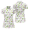 Maxcorners Pink Flamingo Golf Cart Cactus Hawaiian Golf Shirt, Women’s Golf Polo, Performance Golf Shirt LM1507