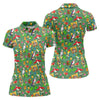 Maxcorners Tropical Tiki Parrot Island Hawaiian Golf Polo Shirt, Women's Golf Polo, Performance Golf Shirt LM1507