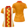 Maxcorners Hot Dog Suit Golf Shirt, Humorous Food Lover Pattern, Golf Shirt For Women LM1507