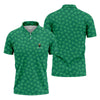 Maxcorners Vitamin G Shamrock Pattern Golf And Beer Green Golf Shirt, St Patrick's Day Golf Shirt, Polo Shirts For Men