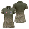 Maxcorners Custom America 250 Military Camo Golf Polo Shirt, Ladies Golf Shirts, Women's Golf Polo LM1507