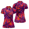 Maxcorners Purple Palm Tree Tropical Island Golf Shirt, Golf Polo For Women, Printed Golf Shirt LM1507
