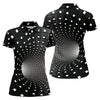 Maxcorners 3D Vortex Golf Shirt, Black White Optical Illusion Tunnel Pattern, Golf Shirt For Women LM1507