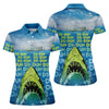 Maxcorners Funny Shark Da Dum Ocean Attack Golf Polo Shirt, Golf Shirts For Women, Women's Golf Apparel LM1507